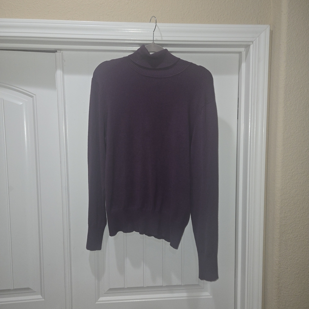 Time and Tru Plum Women's Purple Turtleneck Pullover Sweater Size XL EUC